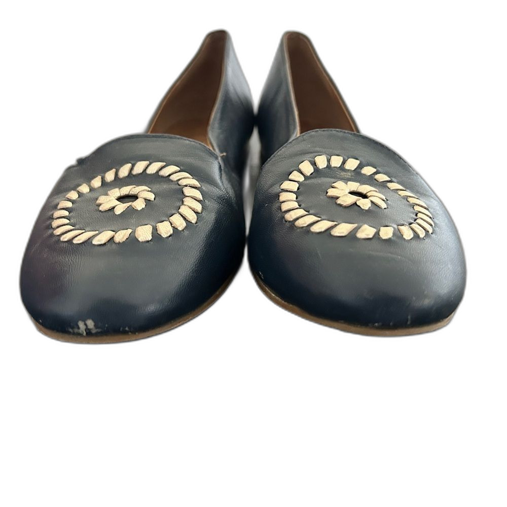 Jack Rogers Loafers Slip On Flats Shoes Womens 8.5 Blue Gold Rebecca Classic - Picture 3 of 7